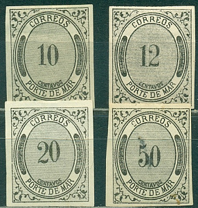 Мексика, 1875. Марки Морской Почты ( Почта Портов)